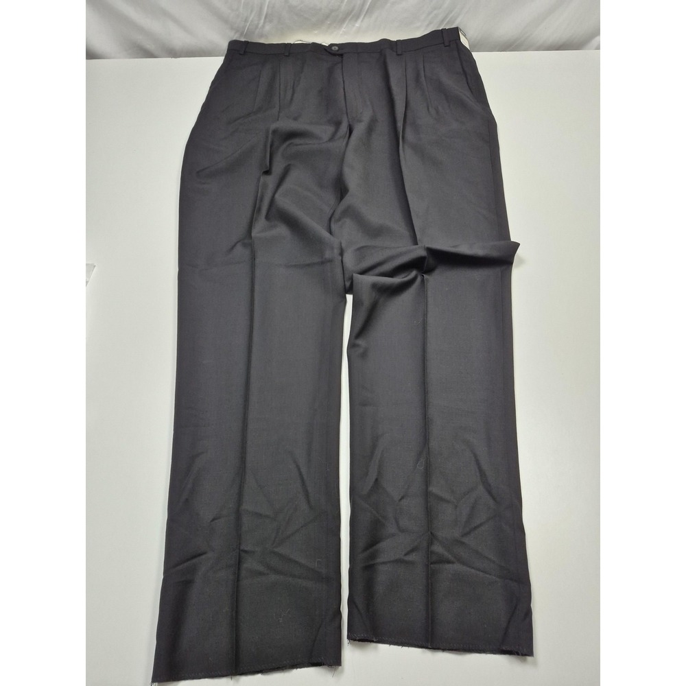 John Alexander Dress Pants Mens 46x36 Gray Worsted Wool Pleated Unhemmed USA NWT